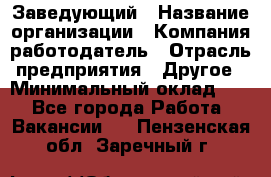 Заведующий › Название организации ­ Компания-работодатель › Отрасль предприятия ­ Другое › Минимальный оклад ­ 1 - Все города Работа » Вакансии   . Пензенская обл.,Заречный г.